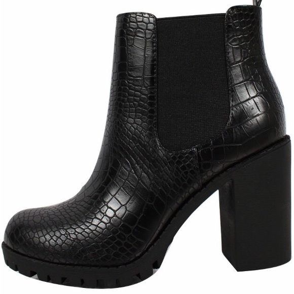 BLACK Croc Soda Booties. - Picture 1 of 9